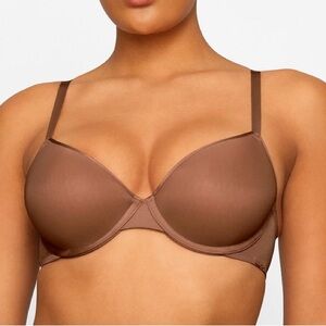 NWT SKIMS 32DDD Limited Edition Weightless Underwire Demi Jasper Bra Brown